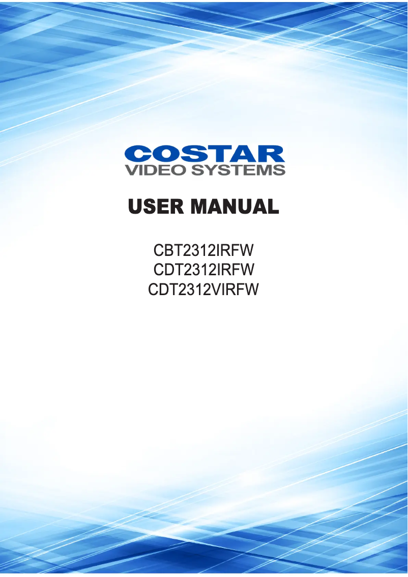 Page n°1 - Manuel utilisateur Costar CDT2312IRFW