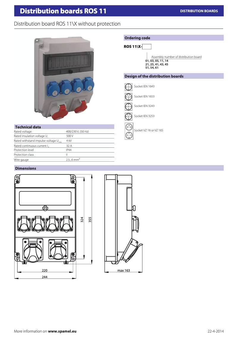 Page 1 de la notice Manuel utilisateur Spamel ROS 11