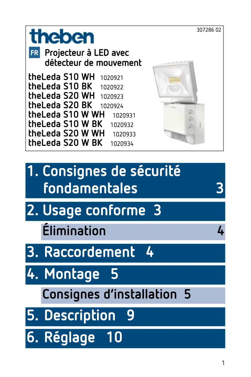 Page n°1 - Manuel utilisateur Theben theLeda S20
