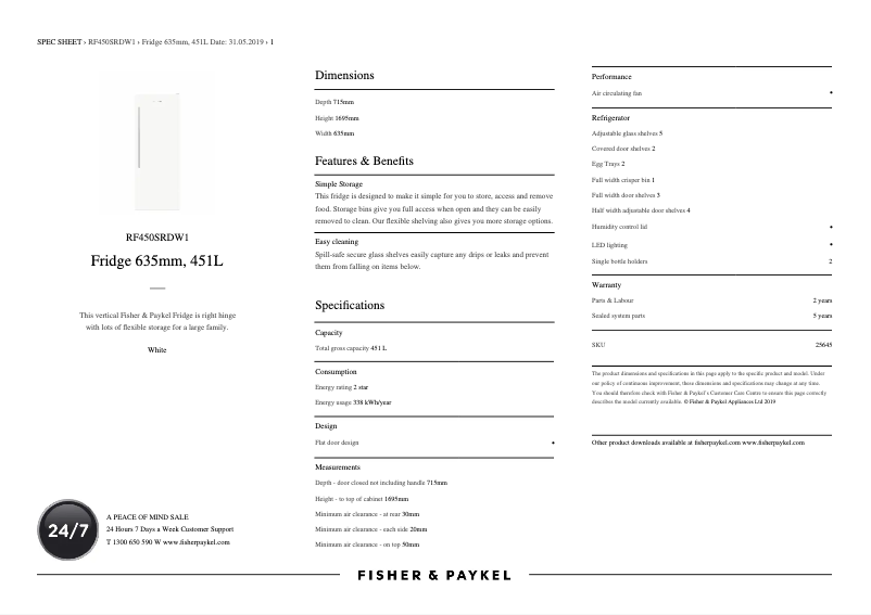 Image de la première page du manuel de l'appareil RF450SRDW1