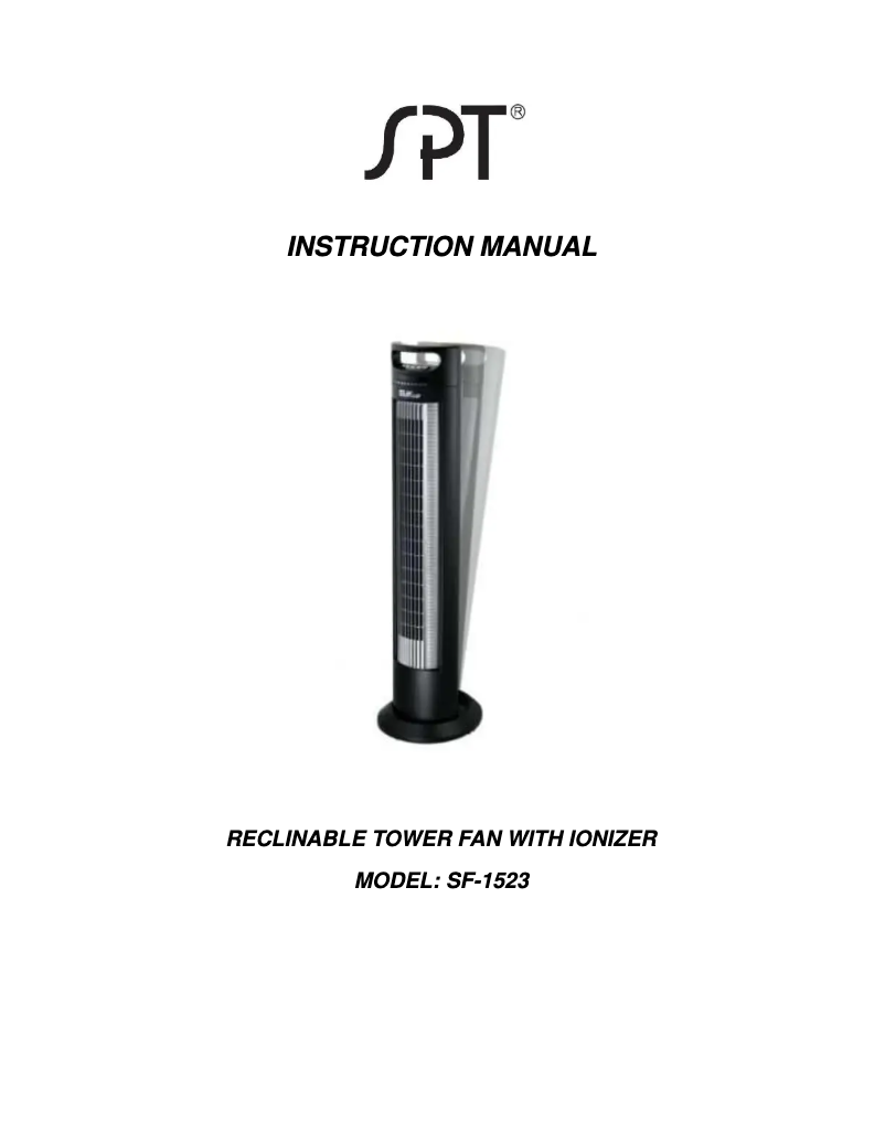 Image de la première page du manuel de l'appareil SF-1523