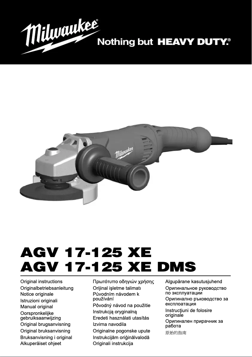 Page n°1 - Manuel utilisateur Milwaukee AGV 17-180 XC DMS