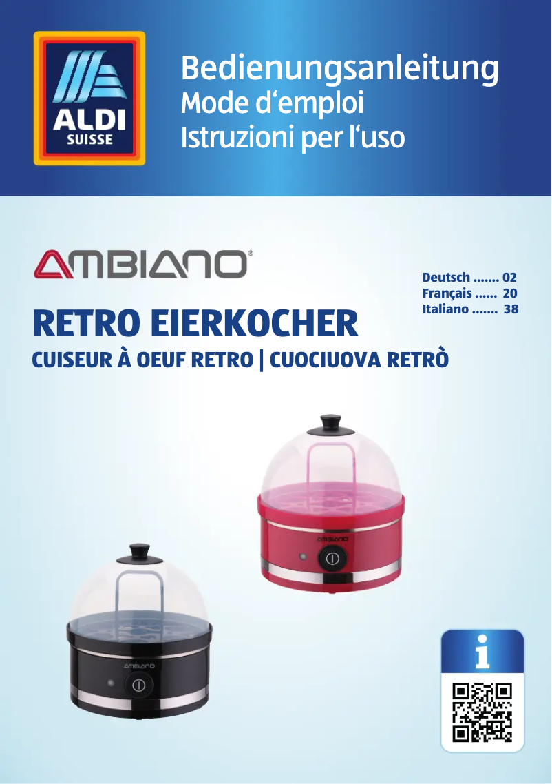 Page 1 de la notice Manuel utilisateur Ambiano GT-EB-03-CH