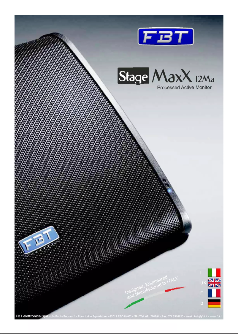 Page 1 de la notice Manuel utilisateur FBT StageMaxX 12MA