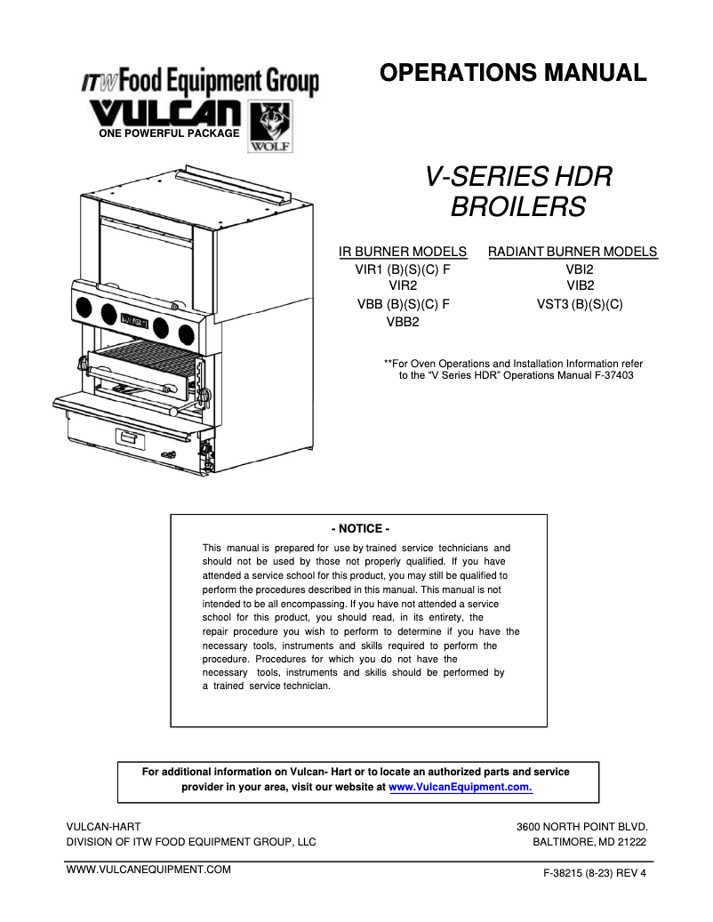 Page 1 de la notice Manuel utilisateur Vulcan VIB2