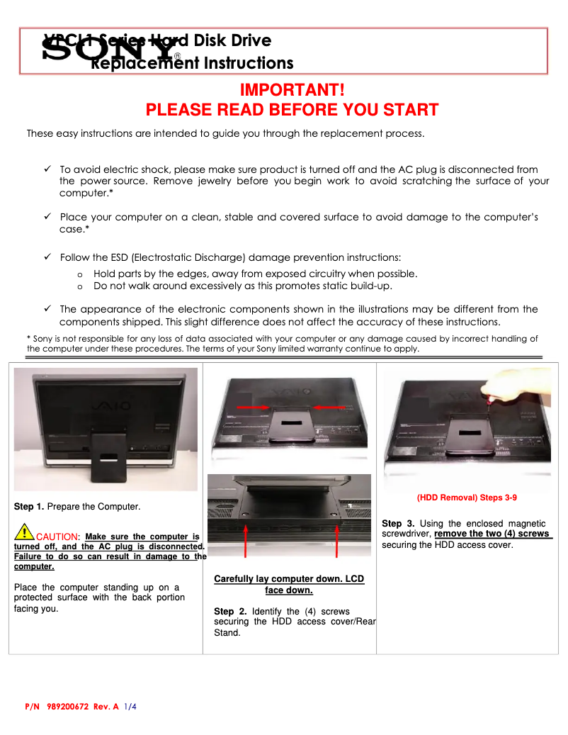 Page n°1 - Manuel utilisateur Sony VPCL114FD