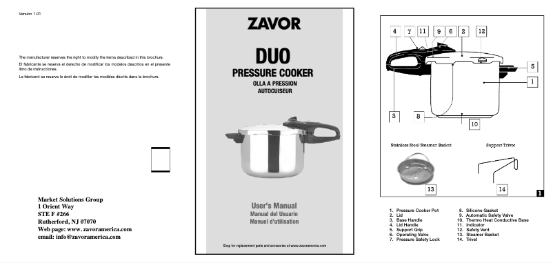 Image de la première page du manuel de l'appareil Duo ZCWDU01