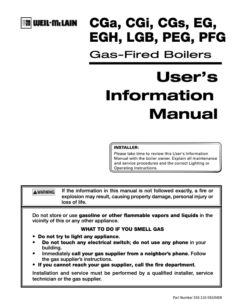 Image de la première page du manuel de l'appareil CGA