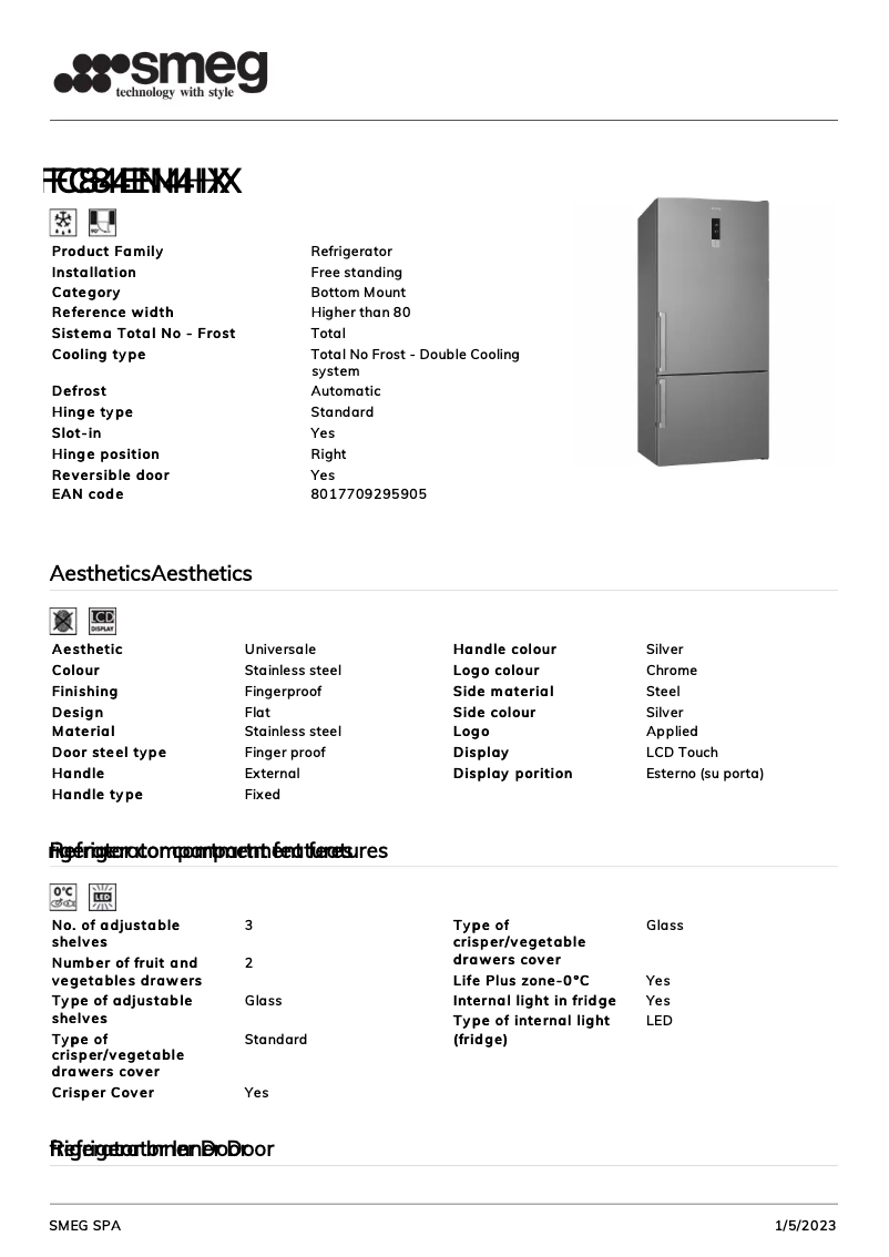 Página 1 del manual Folleto Smeg FC84EN4HX