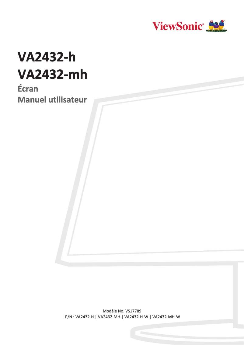 Page n°1 - Manuel utilisateur Viewsonic VA2432-mh