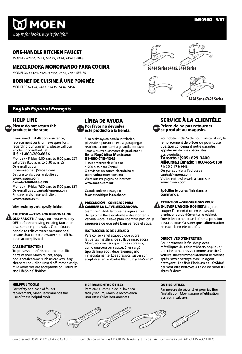Image de la première page du manuel de l'appareil Chateau 7434