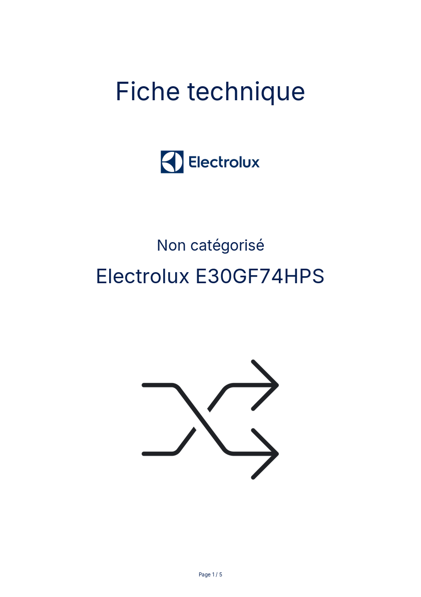 Image de la première page du manuel de l'appareil E30GF74HPS