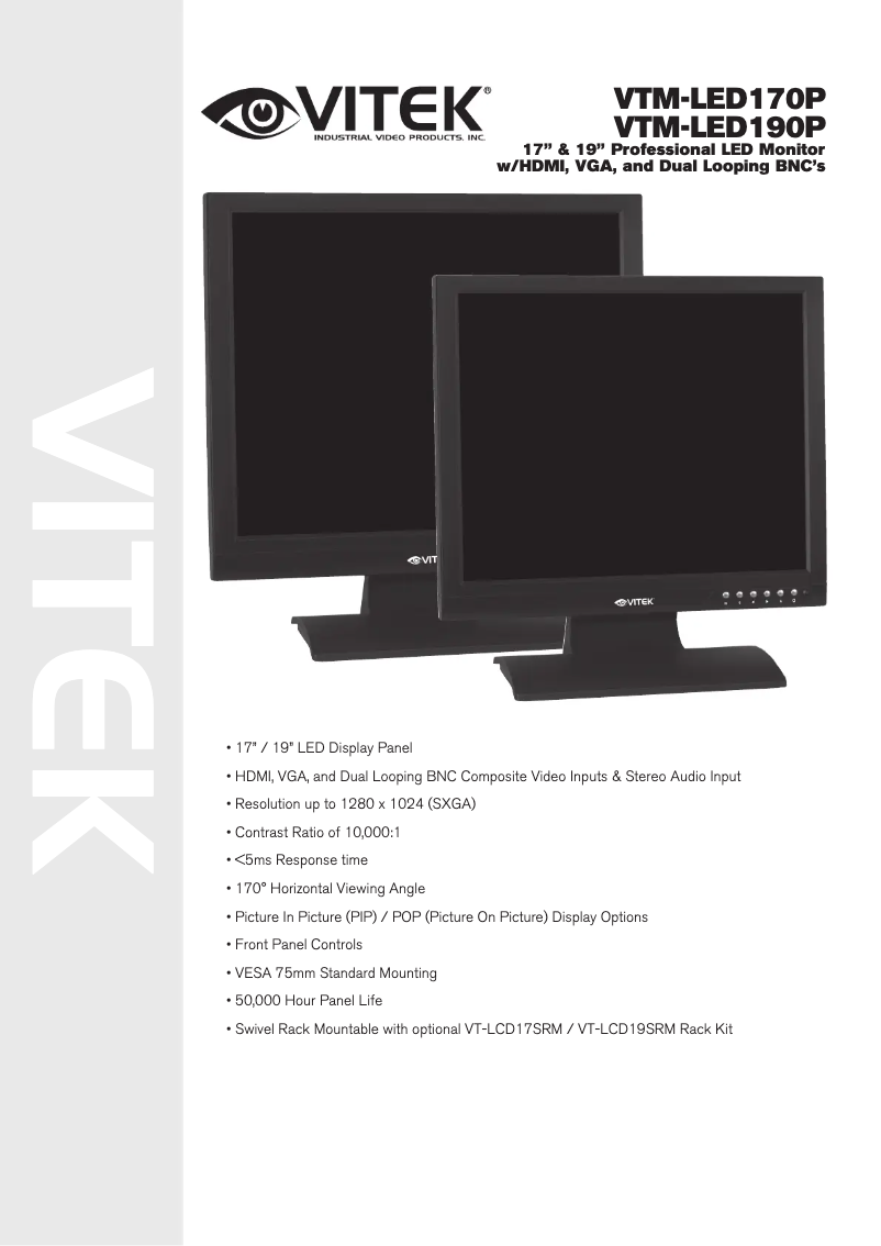 Image de la première page du manuel de l'appareil VTM-LED190P