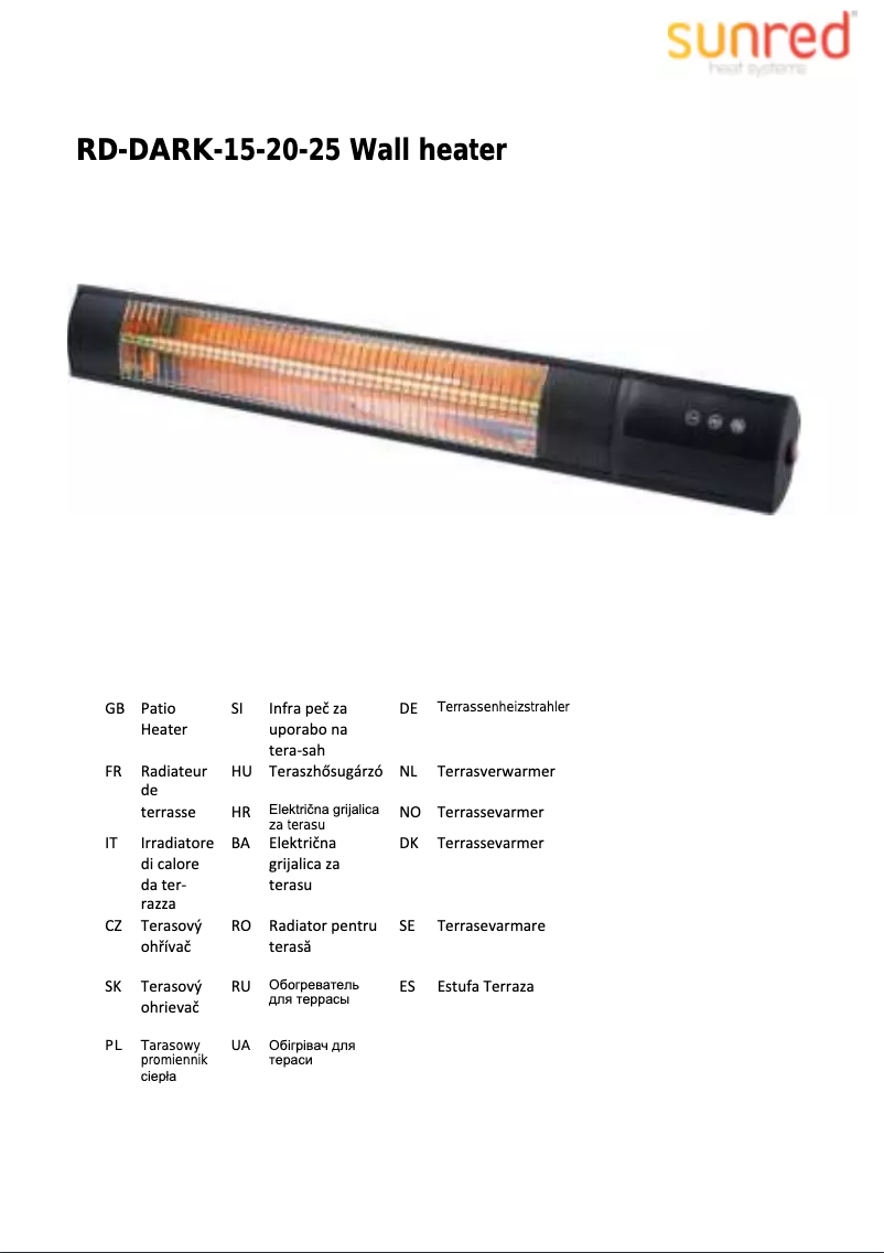 Page n°1 - Manuel utilisateur SunRed Royal Diamond Dark 1500