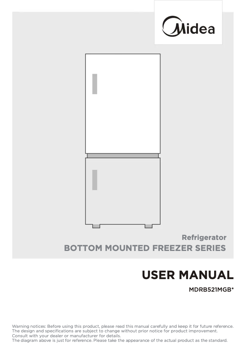 Image de la première page du manuel de l'appareil MDRB521MGB02