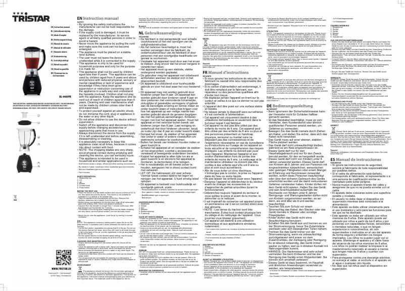 Image de la première page du manuel de l'appareil BL-4469PR