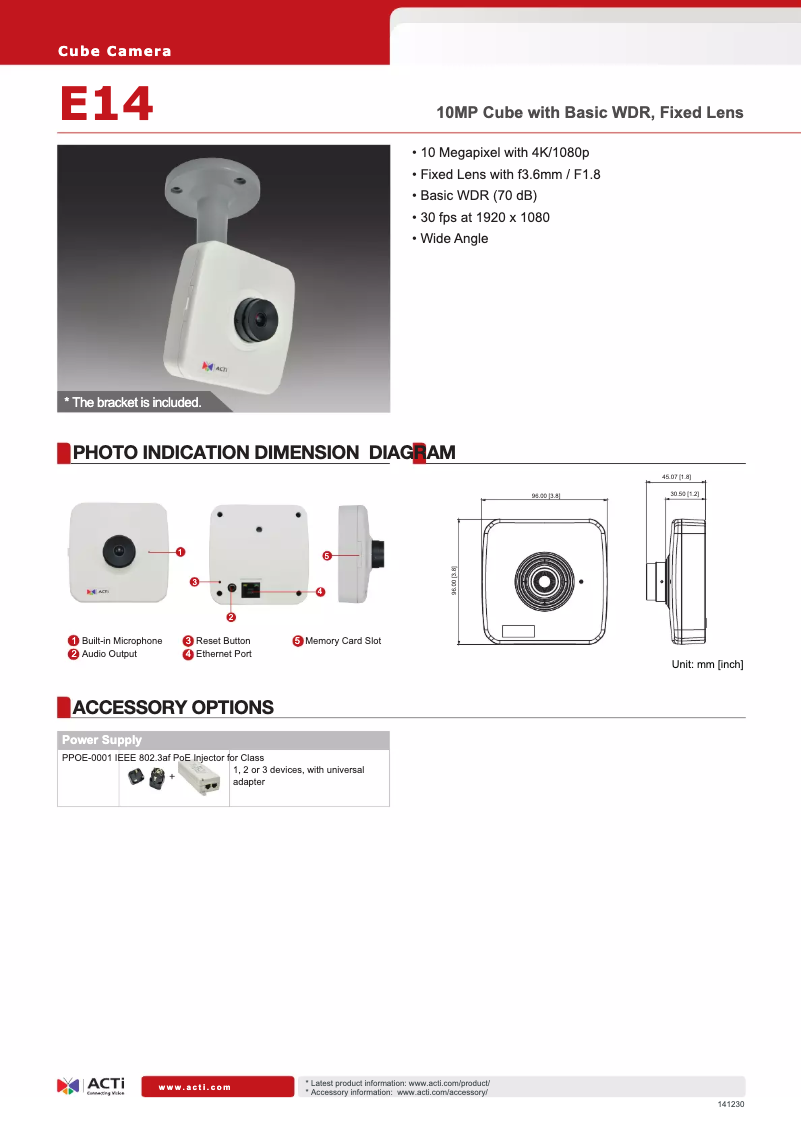 Page 1 de la notice Brochure ACTi E14