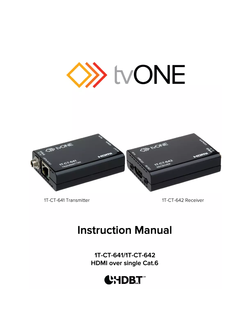 Page n°1 - Manuel utilisateur TV One 1T-CT-642