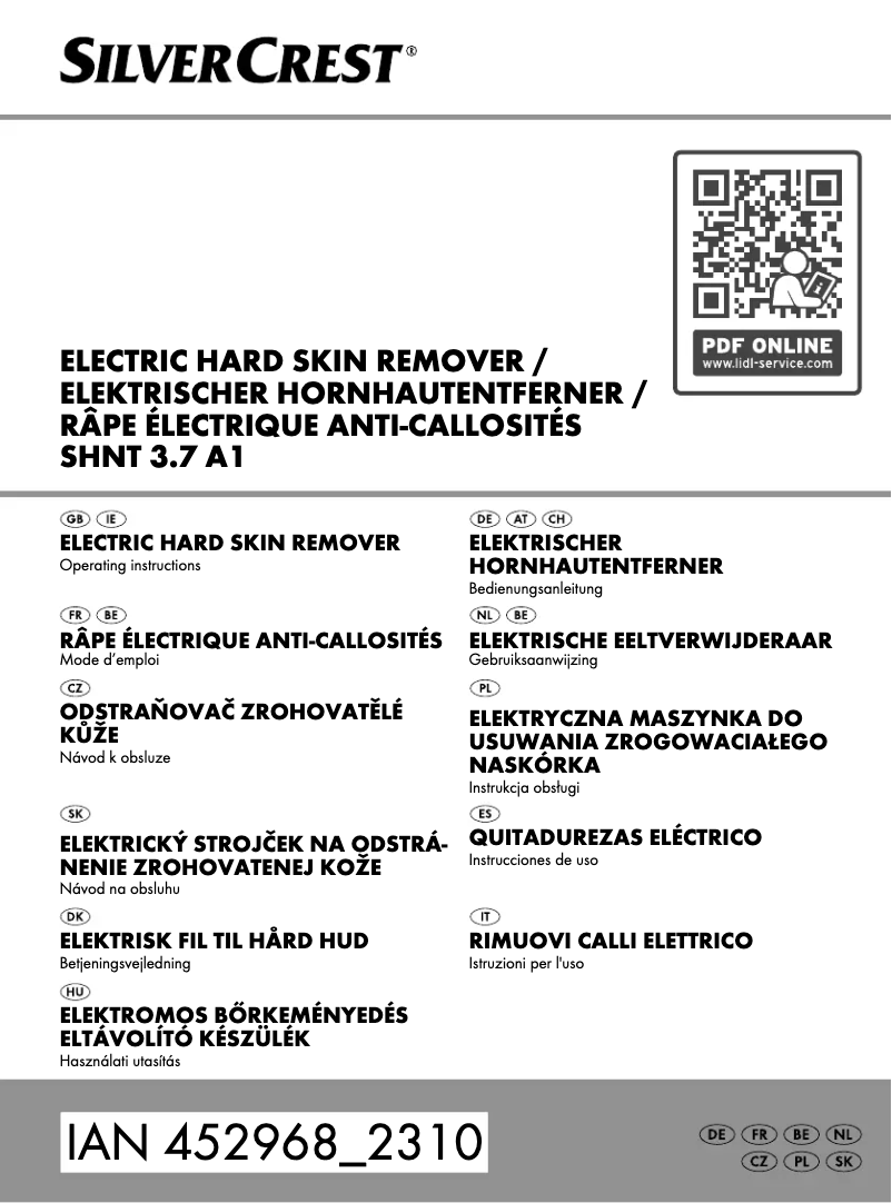 Page n°1 - Manuel utilisateur SilverCrest SHNT 3.7 A1