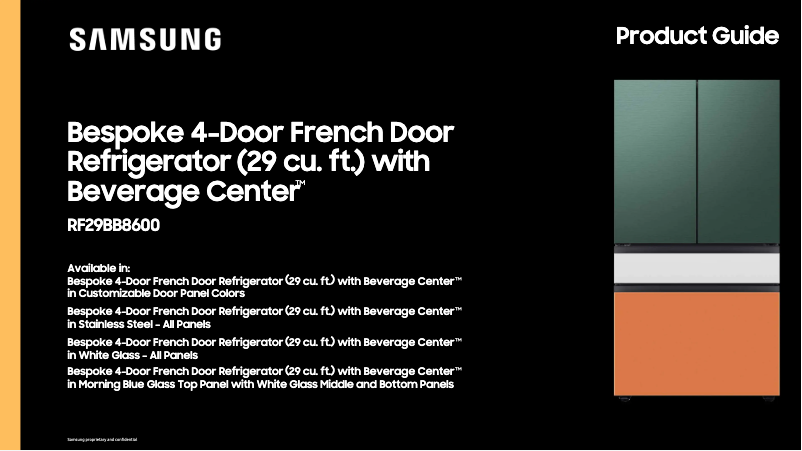 Page 1 de la notice Brochure Samsung RF29BB86004MAA