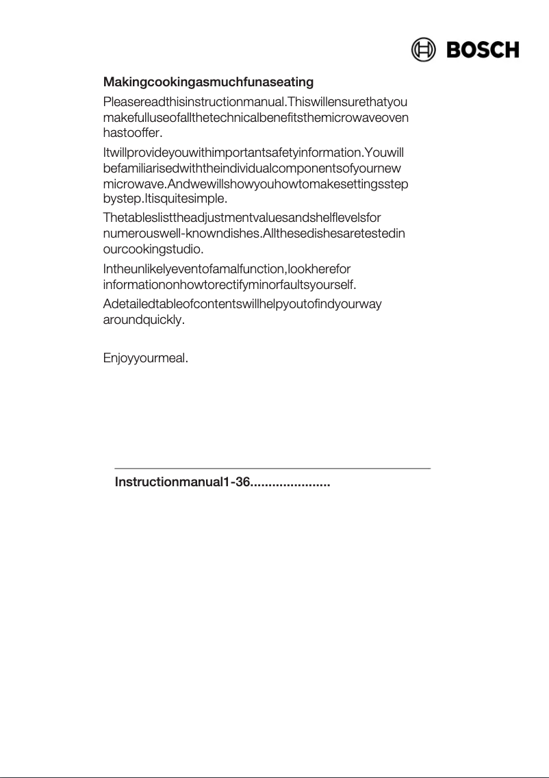 Page 1 de la notice Manuel utilisateur Bosch HMT84M421B