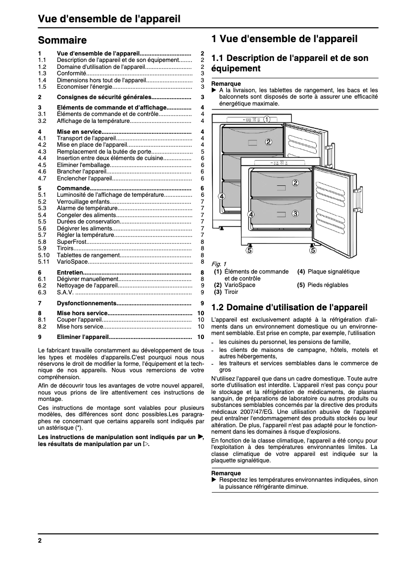 Page 1 de la notice Manuel utilisateur Liebherr G5145