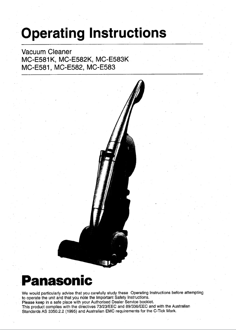 Page n°1 - Manuel utilisateur Panasonic MC-E581