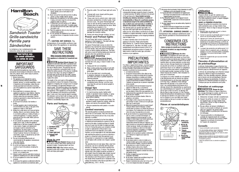 Imagen de la primera página del manual del dispositivo 25430