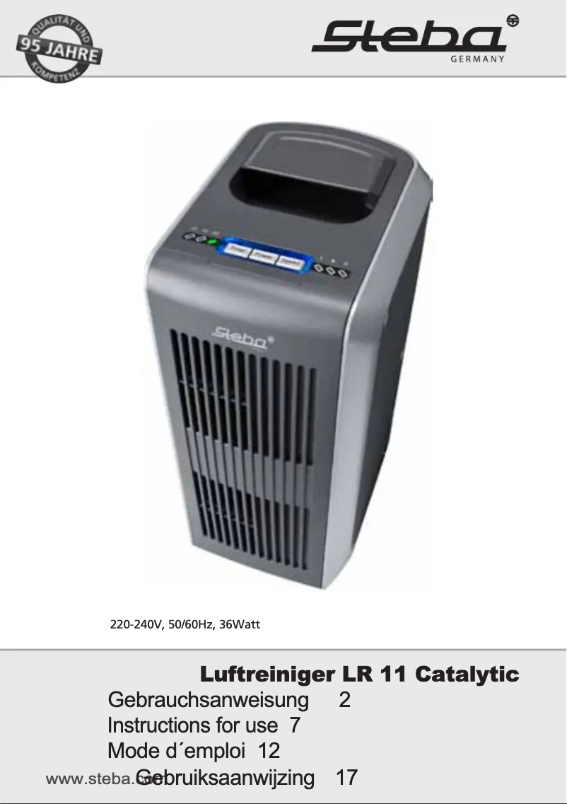 Page n°1 - Manuel utilisateur Steba LR 11 Catalytic