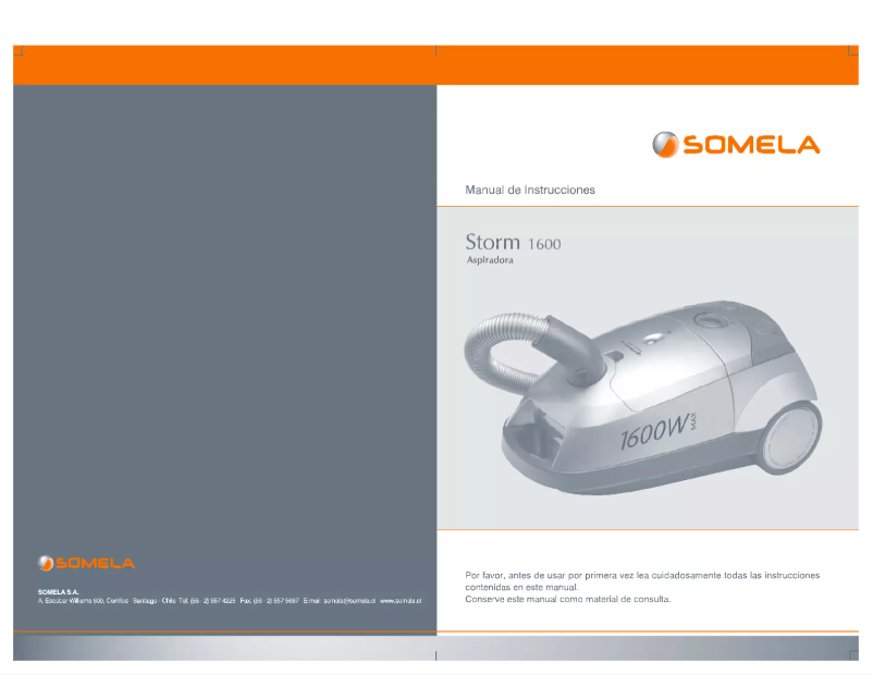 Image de la première page du manuel de l'appareil Storm 1600