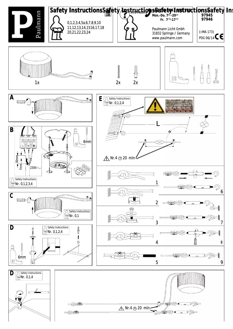 Page 1 de la notice Manuel utilisateur Paulmann 979.45