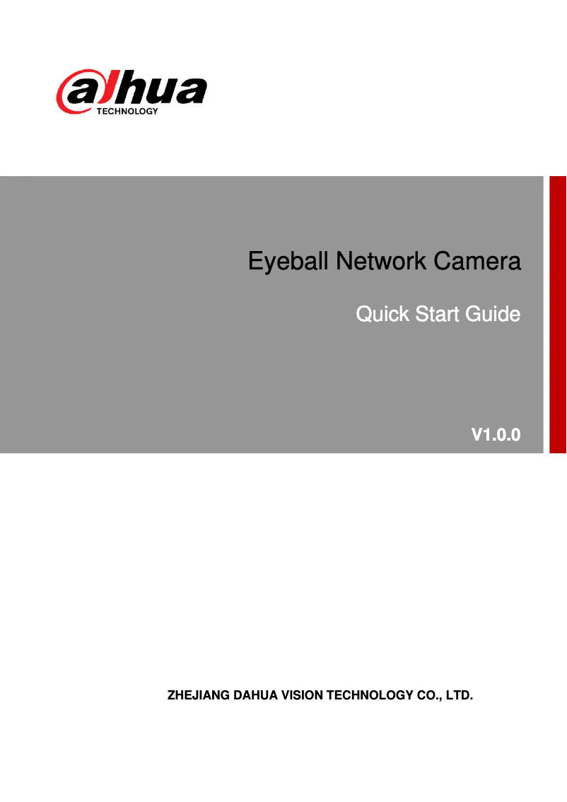 Page n°1 - Manuel utilisateur Dahua Technology Lite IPC-HDW2231T-AS-S2