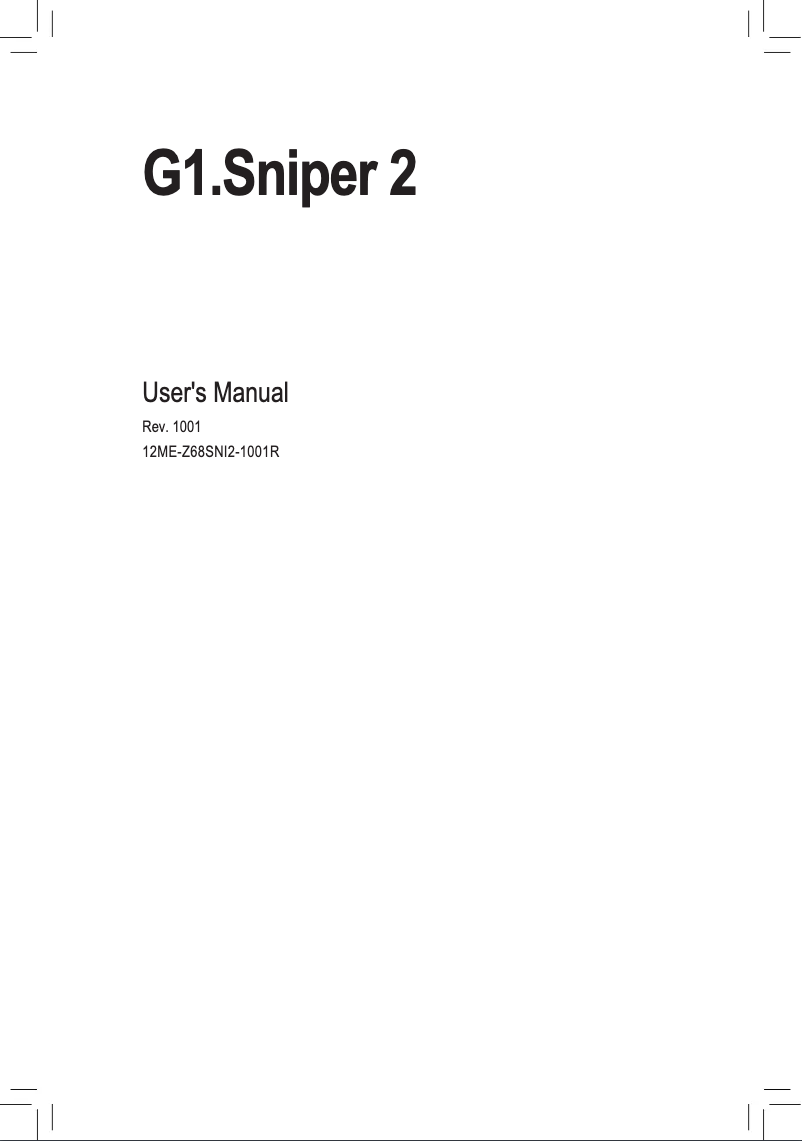 Page n°1 - Manuel utilisateur Gigabyte G1.Sniper 2