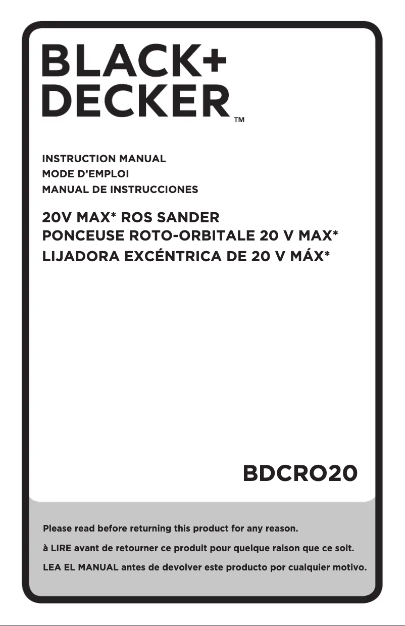 Page n°1 - Manuel utilisateur Black & Decker BDCRO20C