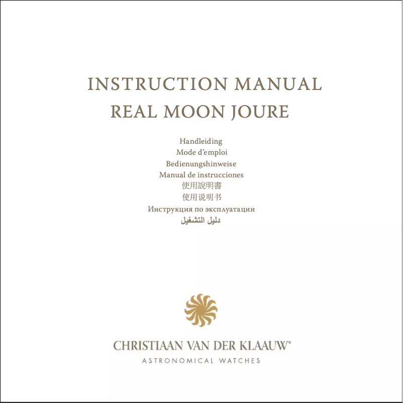 Page n°1 - Manuel utilisateur Christiaan van der Klaauw Real Moon Joure CKRJ3304