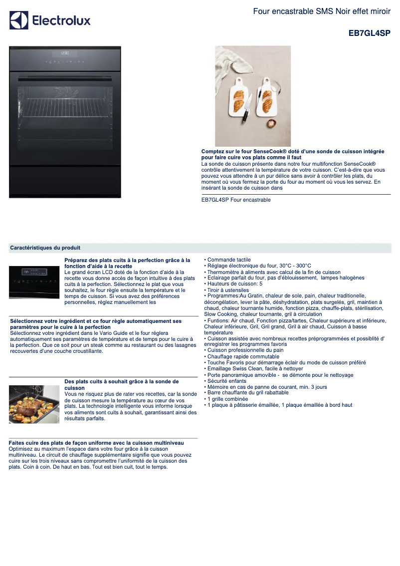 Page n°1 - Fiche technique Electrolux EB7GL4SP