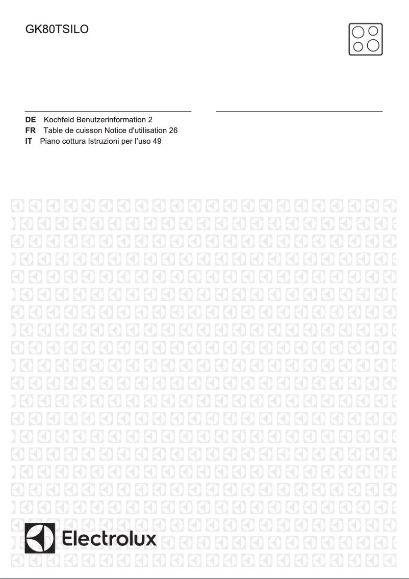 Page n°1 - Manuel utilisateur Electrolux GK80TSILO