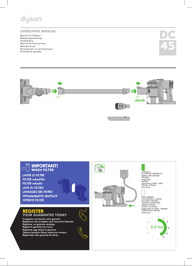 Page 1 de la notice Manuel utilisateur Dyson DC45