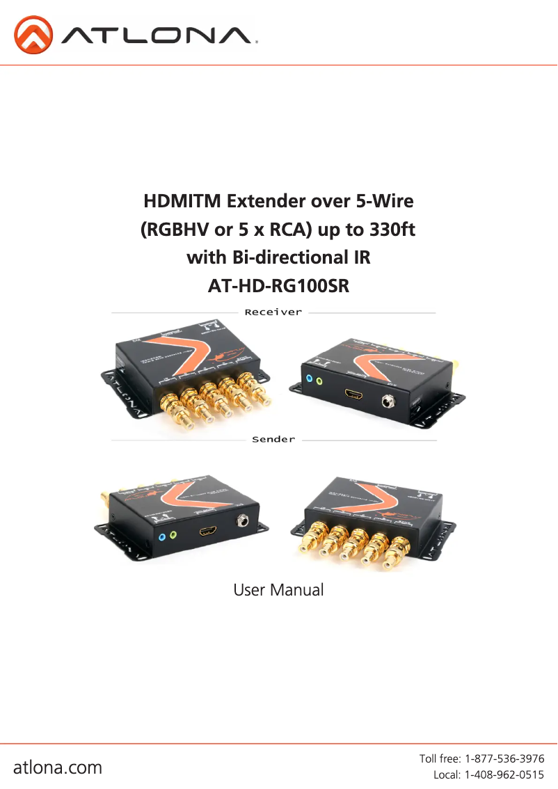 Image de la première page du manuel de l'appareil AT-HD-RG100SR