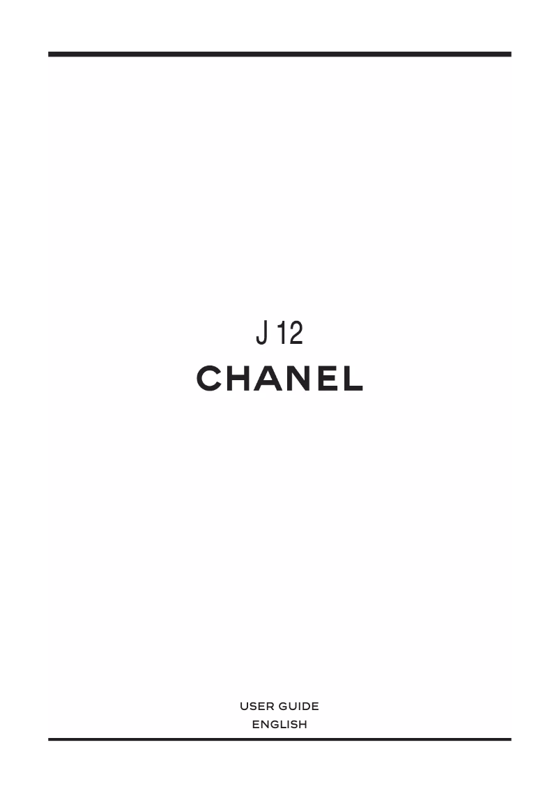 Page 1 de la notice Manuel utilisateur Chanel J12 Diamond Dial