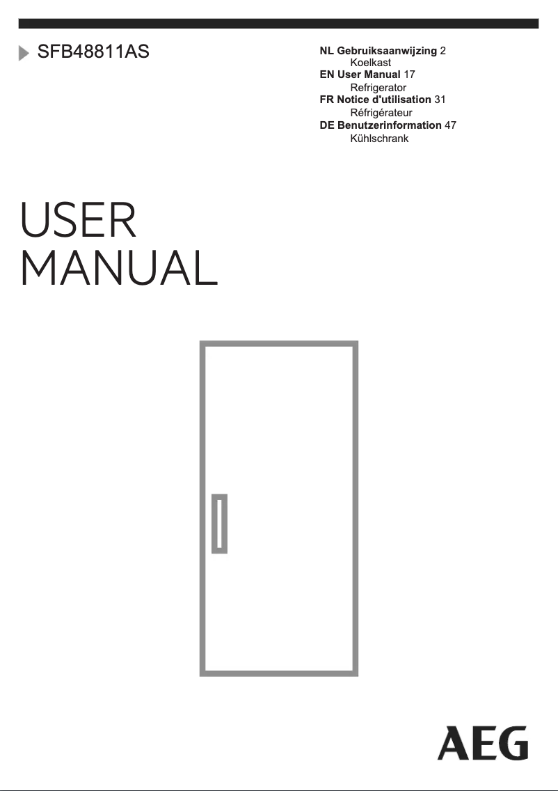 Page n°1 - Manuel utilisateur AEG SFB48811AS