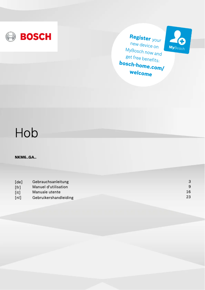 Image de la première page du manuel de l'appareil NKM645GA1E