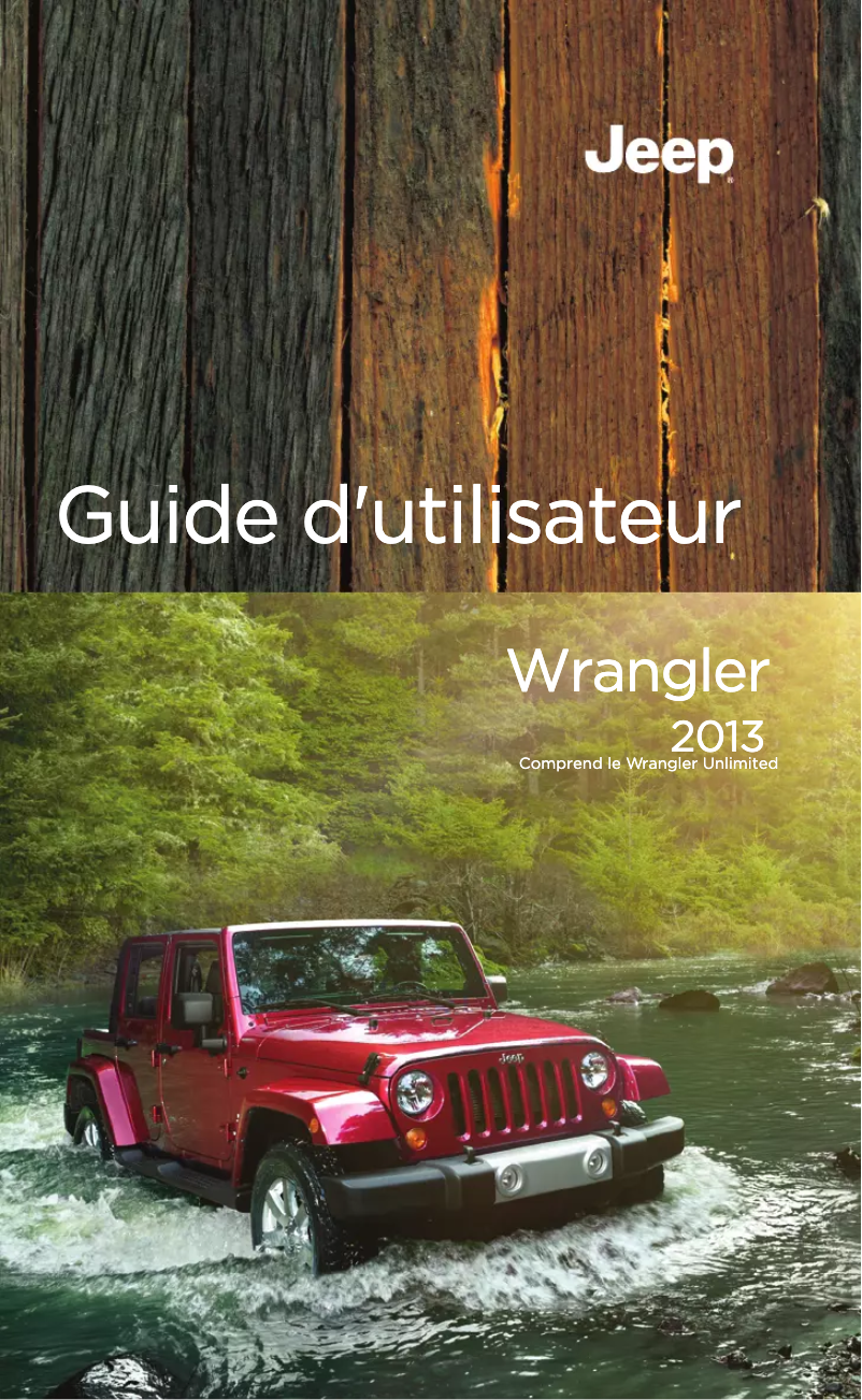 Page 1 de la notice Manuel utilisateur Jeep Wrangler (2013)