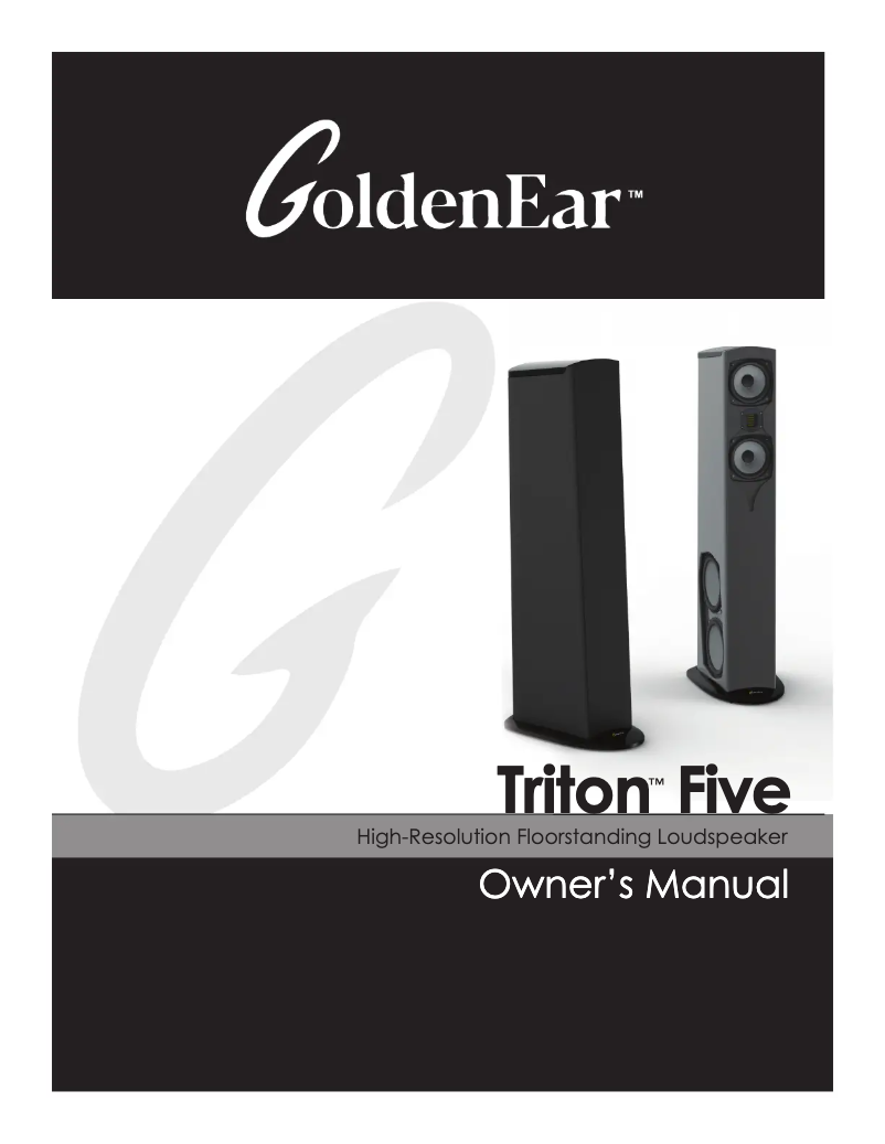 Page n°1 - Manuel utilisateur GoldenEar Triton Five