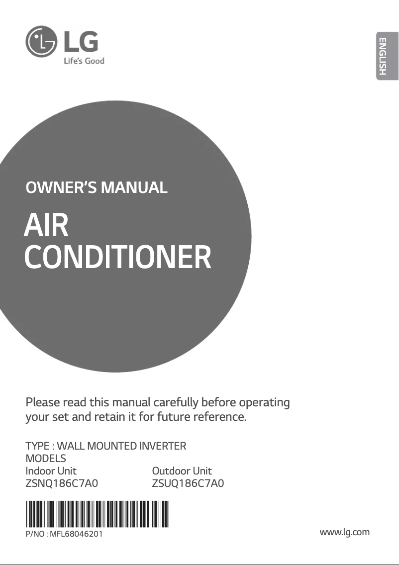 Page 1 de la notice Manuel utilisateur LG ZSNQ186C7A0