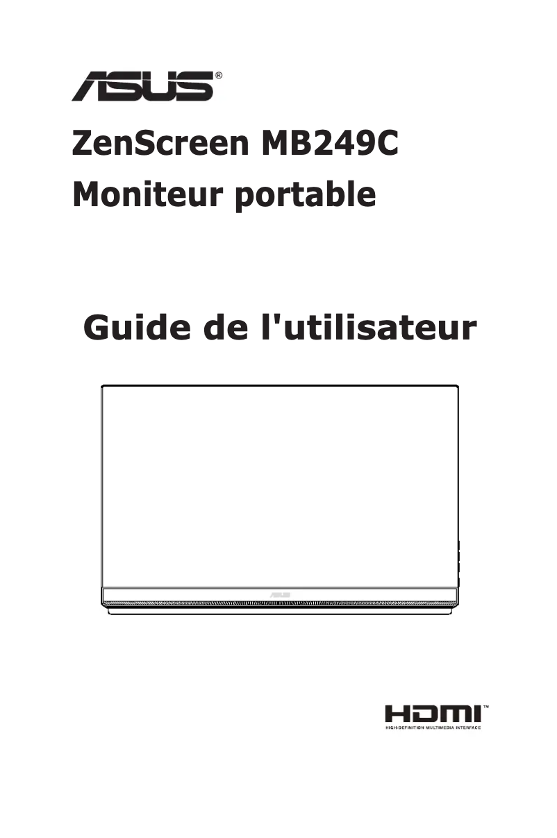 Page 1 de la notice Manuel utilisateur Asus ZenScreen MB249C