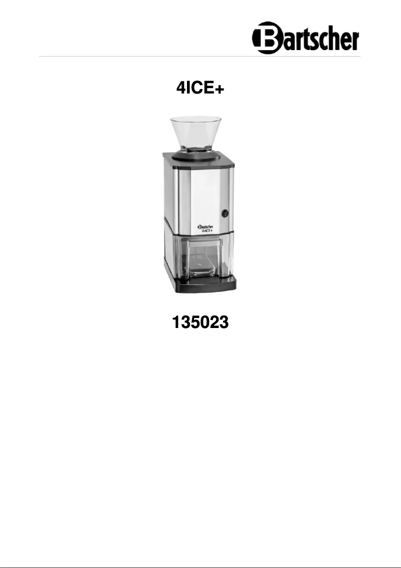 Page 1 de la notice Manuel utilisateur Bartscher 4ICE+