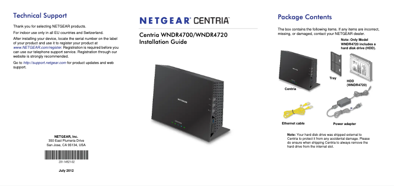 Page 1 de la notice Manuel utilisateur Netgear Centria WNDR4700