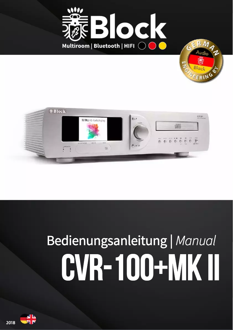 Page 1 de la notice Manuel utilisateur Block CVR-100+