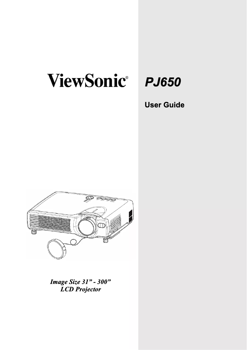 Page 1 de la notice Manuel utilisateur Viewsonic PB650